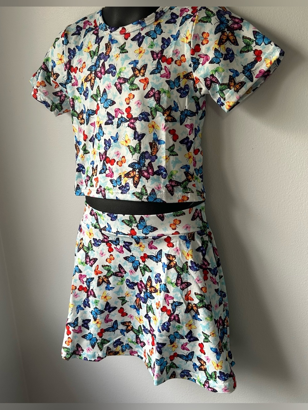 🛍️ 2/$60🛍️ Butterfly 3-Piece Skirt & Top Set Handmade 12T NEW - Picture 7 of 12